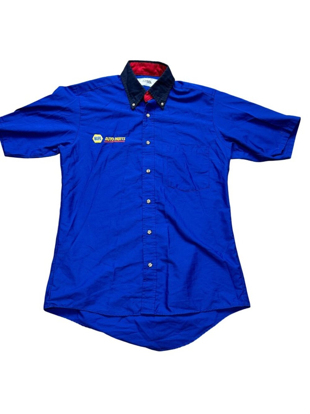 Napa Auto Parts Cintas M Blue Uniform Work Shirt Button-Up Short Sleeve Cotton
